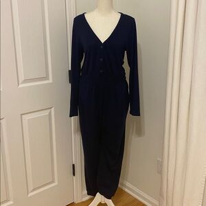 GAP Lounge jumpsuit navy Knit Fabric